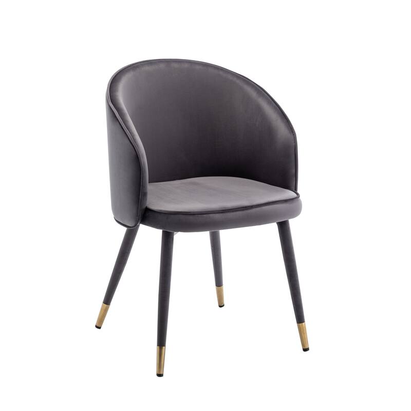Porthos Home Pru Velvet Dining Chairs with Gold Trim, Set of 2