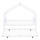 preview thumbnail 40 of 52, Metal House Bed with Twin Size Trundle, Twin/Full Size Playhouse Bed Montessori Bed with Roof Design for Kids Bedroom