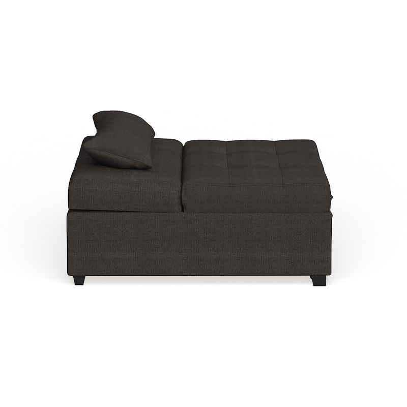 Jave Contemporary Fabric Convertible Tufted Futon Chair by Furniture of America
