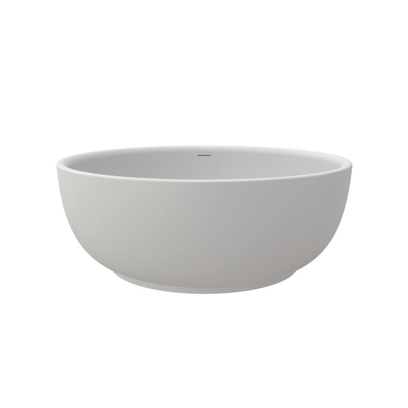 MEDUNJESS 59'' Freestanding Bathtub Solid Surface Soaking Tub