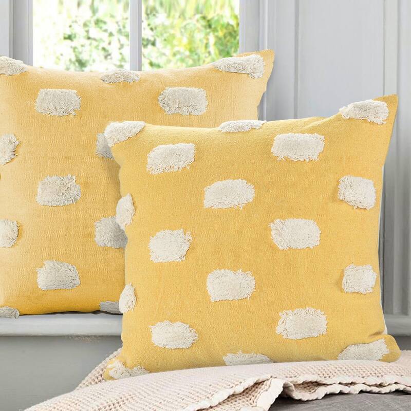 Sevita Zeal Light Pom-pom Cotton Throw Pillow, Set of 2