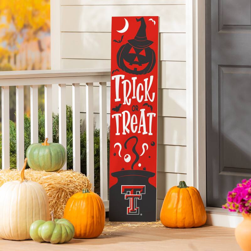 47" Double Sided Seasonal Porch Leaner, Texas Tech University - 47" x 11.25" - Halloween