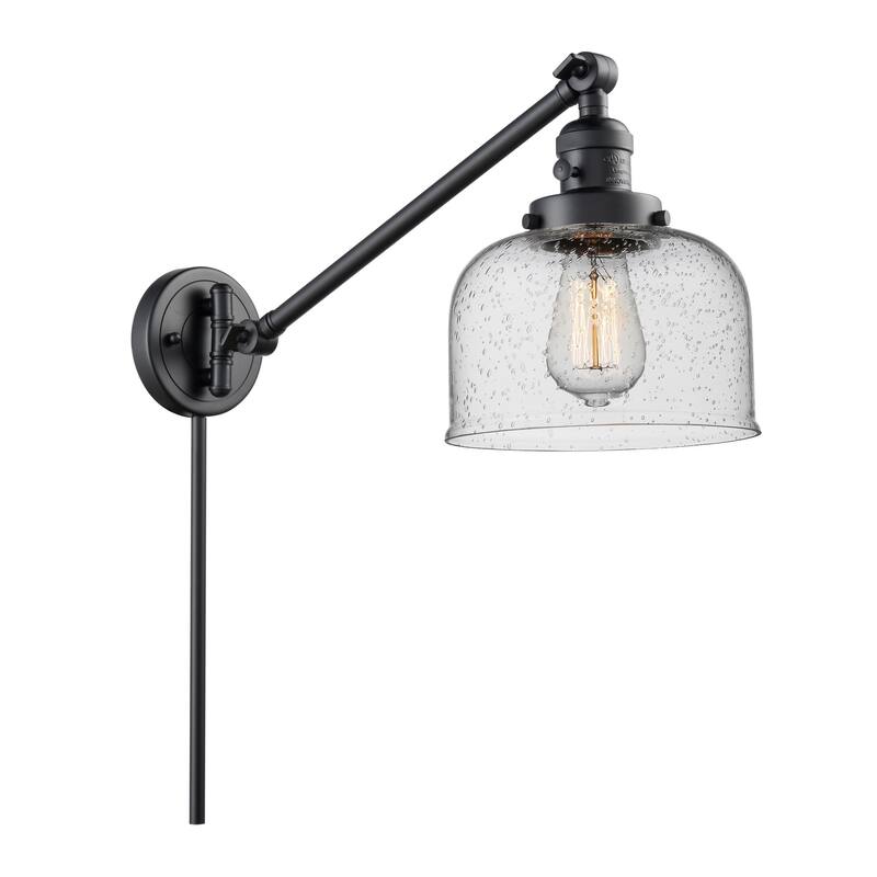Innovations Lighting Large Bell Single Light 25" Tall Wall Sconce / - Matte Black / Seedy