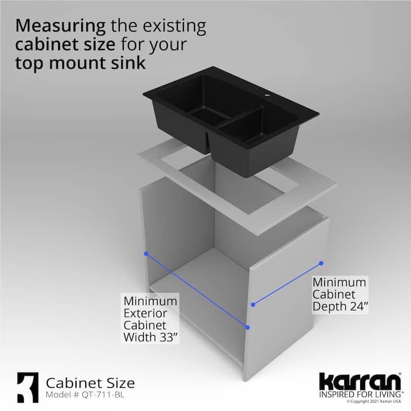 Karran Drop-In Quartz Double Bowl Kitchen Sink