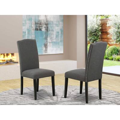 Linen Fabric Parsons Chairs - Set of 2 - Modern Dining Room Accent Chairs