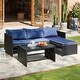 preview thumbnail 6 of 18, Tappio 3-piece Outdoor Wicker Sofa Furniture Conversation Set