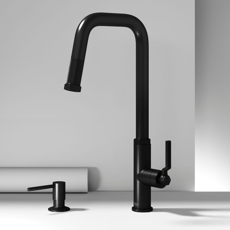 VIGO Hart Angular 18" H Single Handle Pull-Down Kitchen Faucet