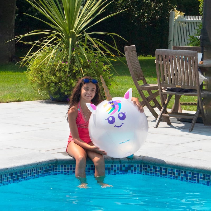 Inflatable Rainbow Unicorn Beach Ball - 29"