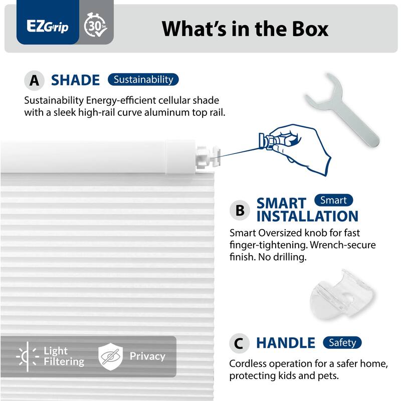 EZ Grip No Tool 1" LF Cellular Shade