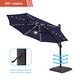 preview thumbnail 31 of 30, AOOLIMICS 11ft. Cantilever Outdoor Solar-lighted LED Aluminum Umbrellas w/Base Stand, Patio Round Offset Market Umbrella