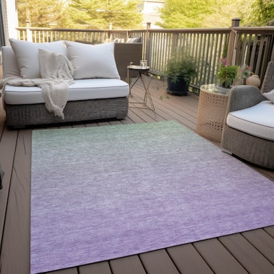 Machine Washable Indoor/ Outdoor Chantille Ombre Solid Rug