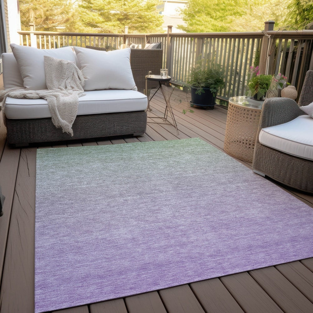 Machine Washable Indoor/ Outdoor Chantille Ombre Solid Rug