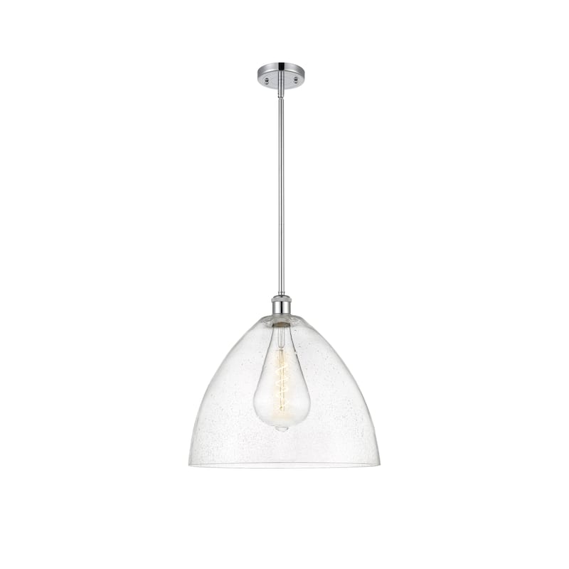 Innovations Lighting Bristol Glass 1 Light 16" Pendant - Polished Chrome/Seedy