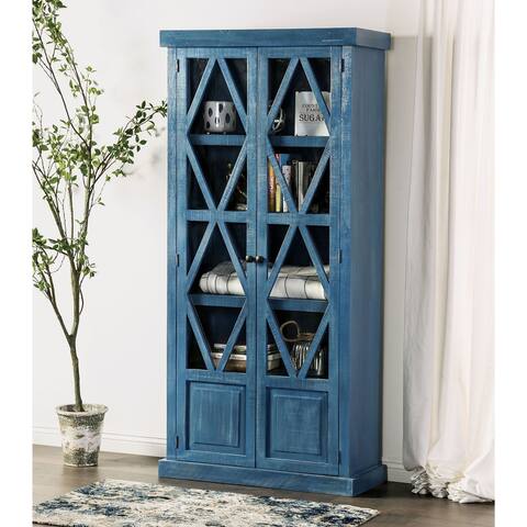 Furniture of America Queste Rustic Multi-storage 67" Curio Cabinet