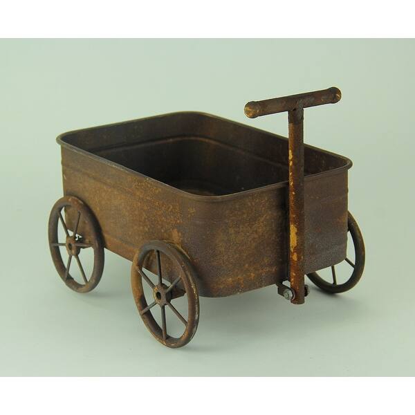 Shop Rusty Old Metal Wagon Indoor Outdoor Planter 6 5 X 11 X