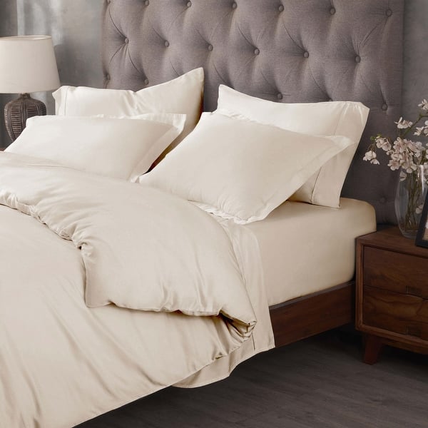 Superior Egyptian Cotton 400 Thread Count Solid Duvet Cover Set
