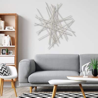 Avalon Large Silver Abstract Wall Decor