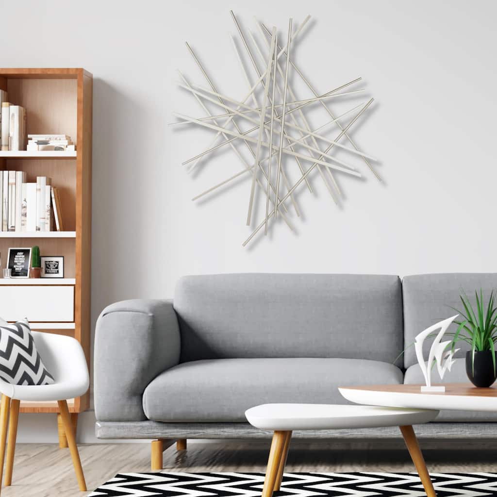 Avalon Large Silver Abstract Wall Decor