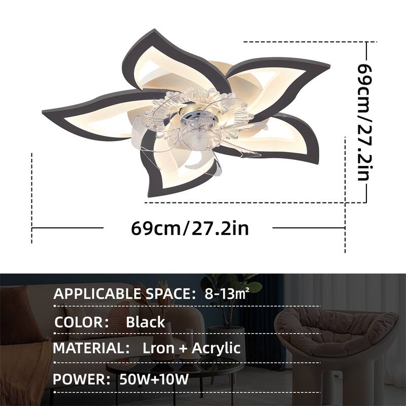 Ceiling Fan with Lights Remote Contro Dimmable LED