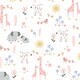 preview thumbnail 5 of 3, Lambs & Ivy Jazzy Jungle 100% Cotton Safari Baby Fitted Crib Sheet - White