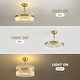 preview thumbnail 8 of 8, 20in Smart Gold Double-Layer Crossed Glass Rod Dimmable LED Ceiling Fan Light - 20''