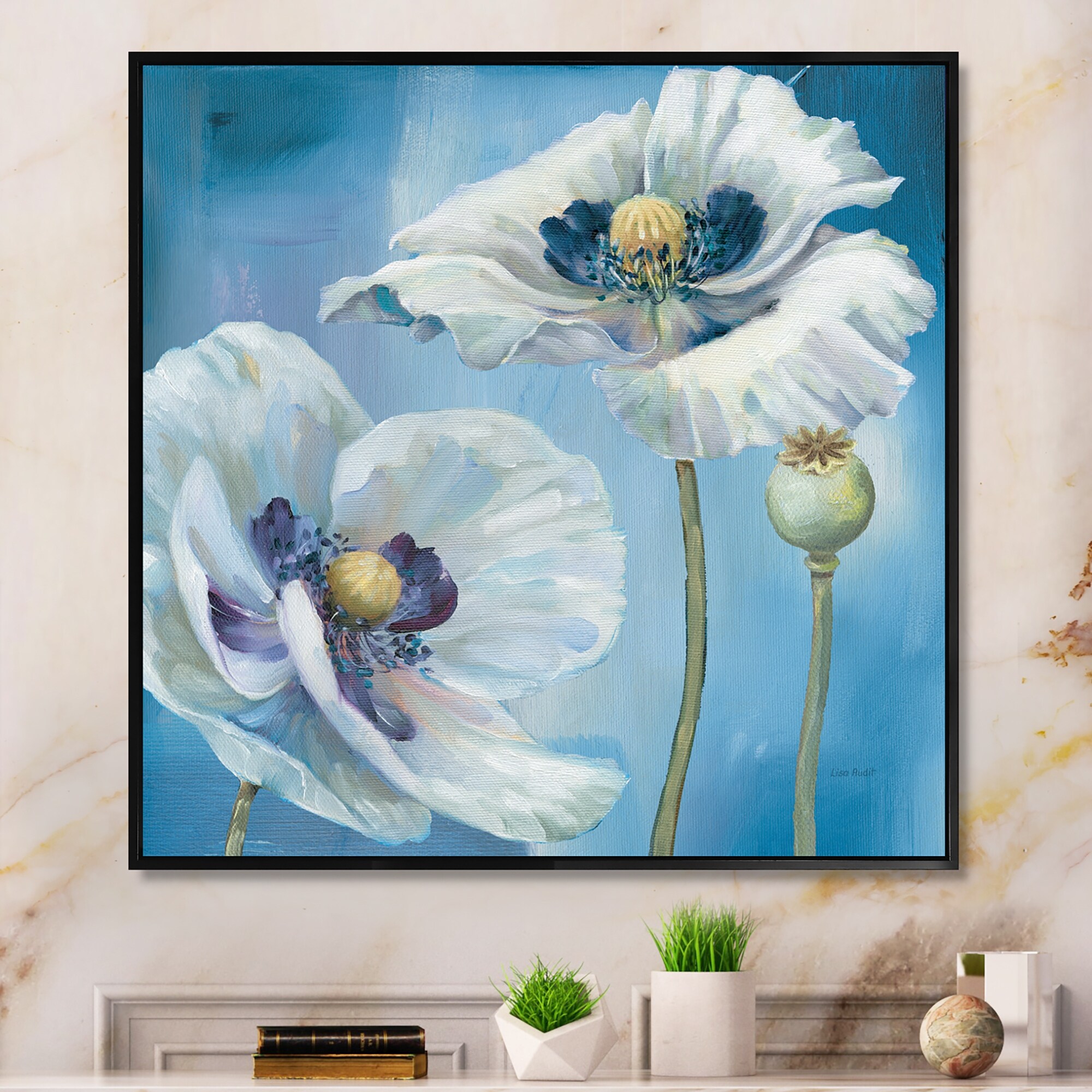 Designart-'White-Flower-on-