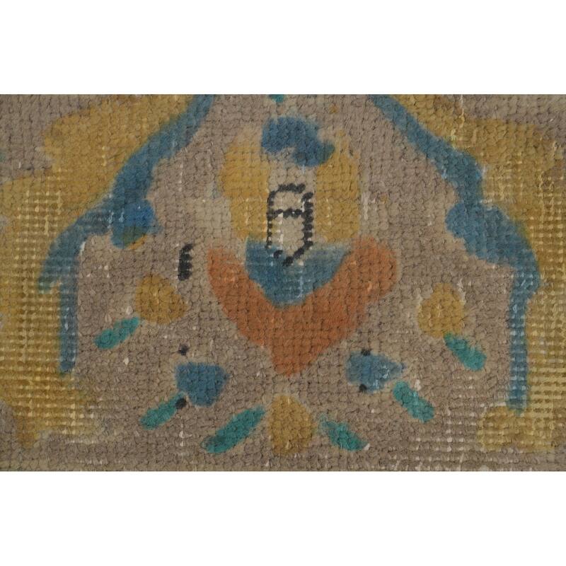Hand Knotted Oriental 100% Wool Carpet Traditional Floral Beige & Ivories Tabriz Area Rug - 9' 10'' X 6' 6''