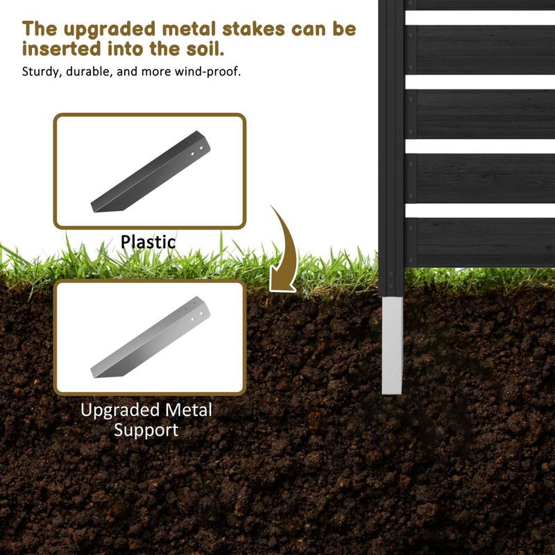 VEIKOUS Versatile 4-Sided Wooden Privacy Panels, L-Shape or Straight Line Fence for Garden, Pool, AC Unit, and Trash Enclosure