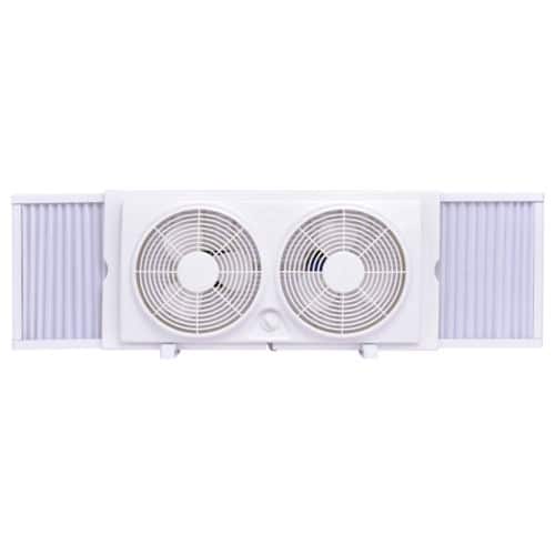Shop Costway 7 Dual Blade Twin Window Fan 2 Speed Setting Reversible Airflow Manual Control Overstock 17956553