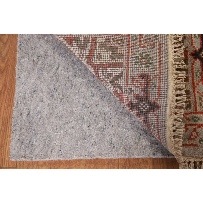 Hand Knotted Oriental 100% Wool Carpet Traditional Medallion Greys & Charcoal Heriz (serapi) Area Rug - 3' 0'' X 2' 0''