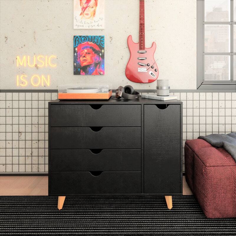 Minimalist 4-Drawer 1-Door Dresser
