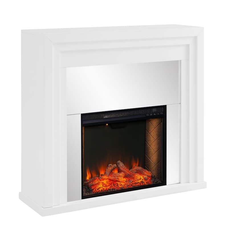 SEI Furniture Stadderly Mirrored Fireplace - 44"W x 14"D x 40"H