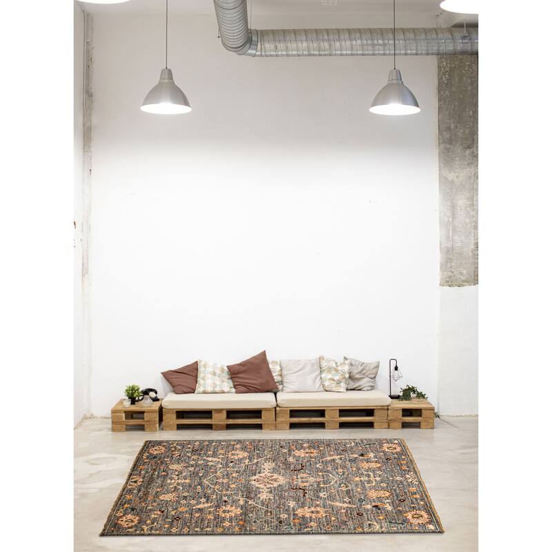 ECARPETGALLERY Hand-knotted Jules Serapi Grey Wool Rug - 8'0 x 9'10