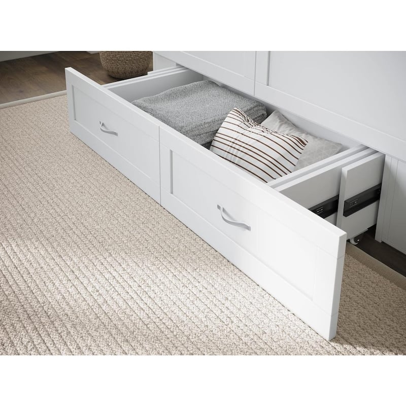 Murphy Bed Chest with Mattress & Charging - Space Saving Folding Bed