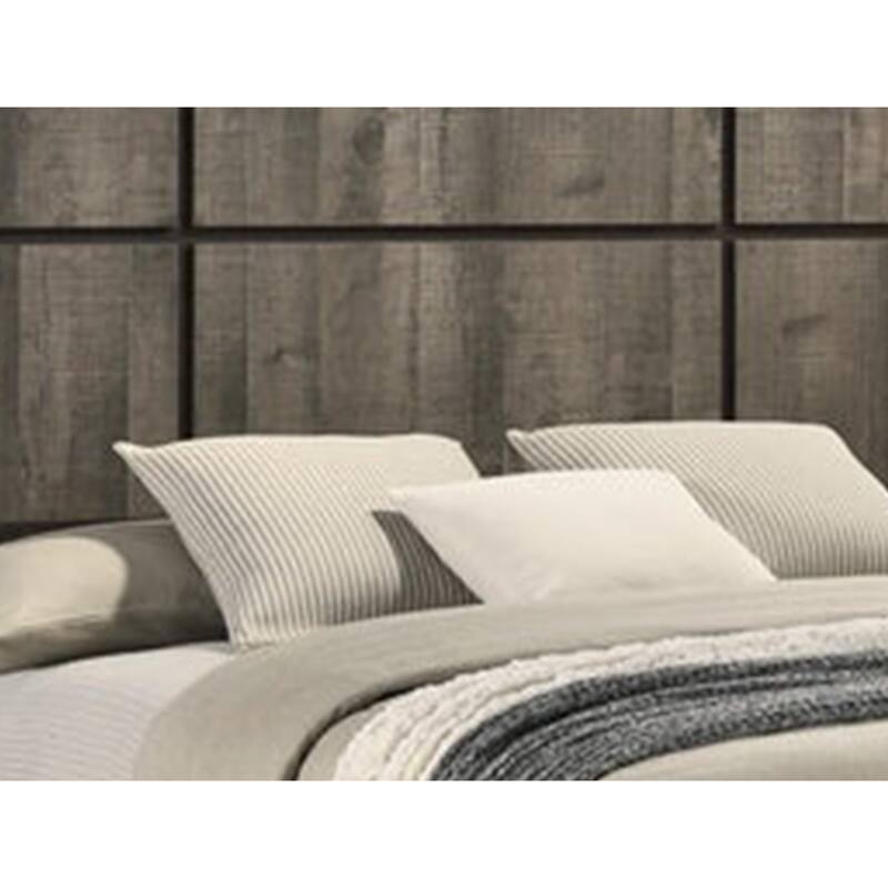 Ruthe Queen Panel Bed with Horizontal Trim Lines, Gray Grained Wood