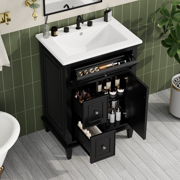 GDFStudio - Sophia Freestanding Bathroom Vanity with Ceramic Sink