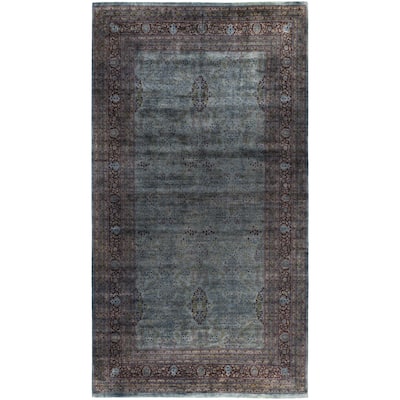 Overdyed One-of-a-Kind Hand-Knotted Area Rug - Gray - 9' 10" x 17' 10"