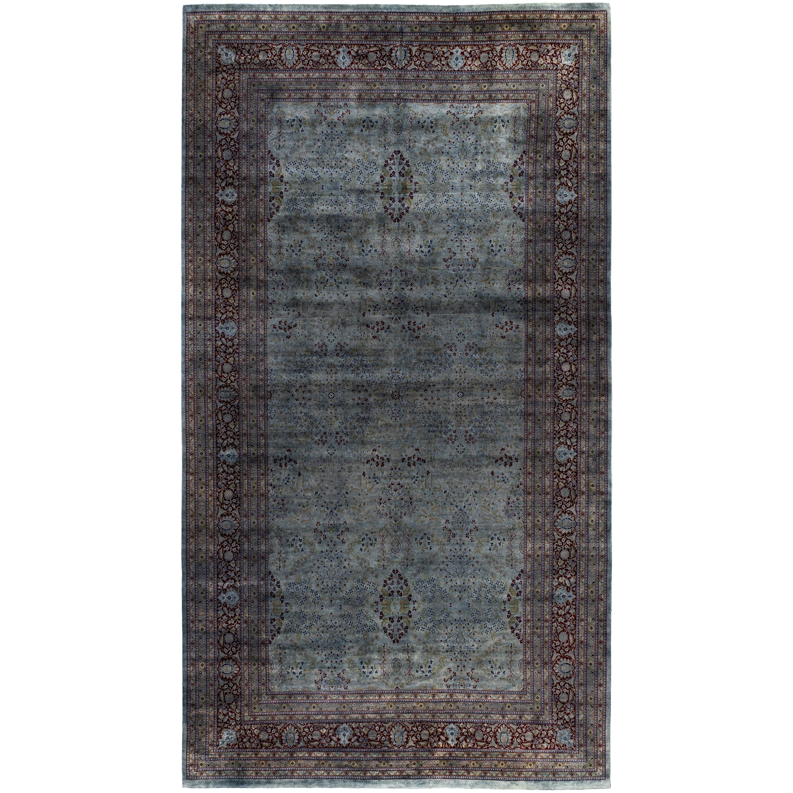 Overdyed One-of-a-Kind Hand-Knotted Area Rug - Gray - 9' 10" x 17' 10"