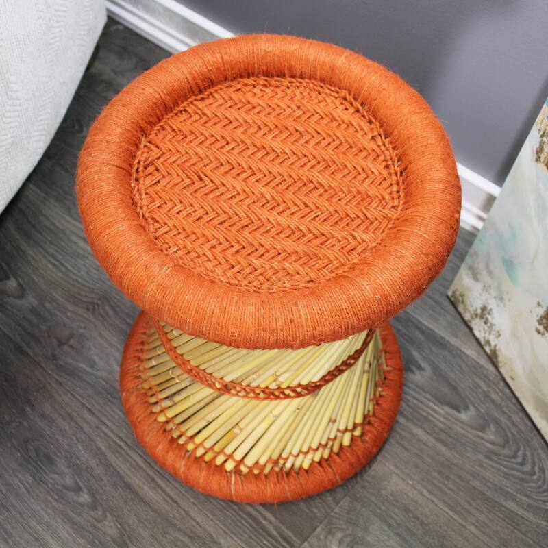 Natural Geo Moray Decorative Handwoven Jute Accent Stool