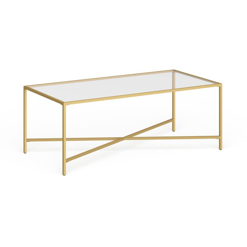 Henley 48'' Wide Rectangular Coffee Table with Glass Top