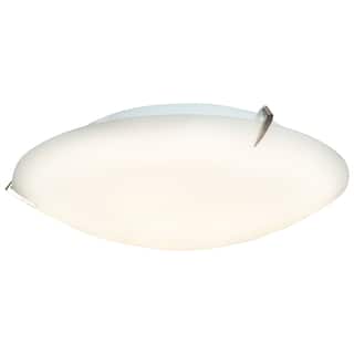 Access Lighting Zenon - 16"dia Flush Mount - Brushed Steel Finish - Opal Glass Shade