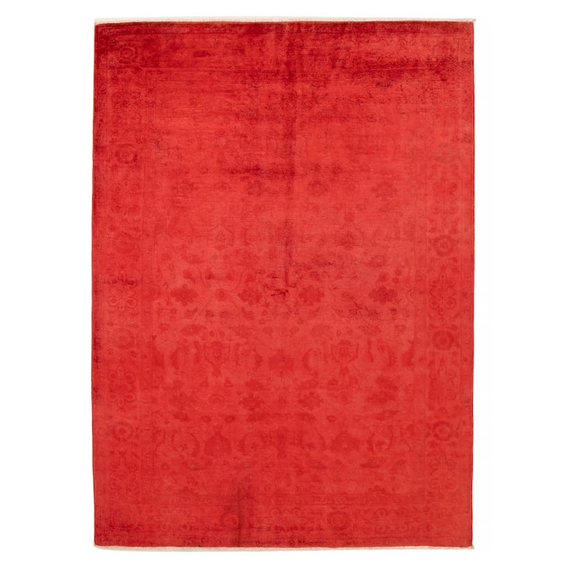 ECARPETGALLERY Hand-knotted Vibrance Light Red Wool Rug - 6'1 x 8'6 - Light Red - 6'1 x 8'6
