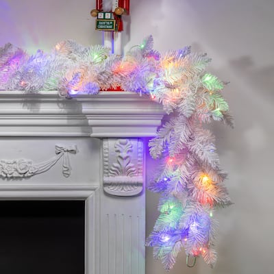 Festive 6 Foot by 12 Inch Prelit PVC Tips Garland