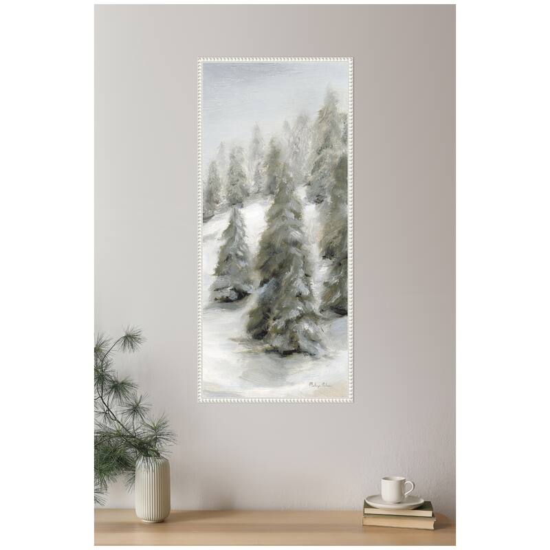Kate and Laurel Sylvie Beaded Evergreen Hills Framed Canvas by Mackenzie Nelson