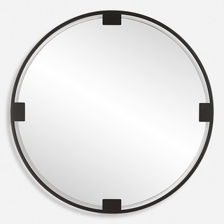 Round Framed Wall Mirror - 42.5" - Black