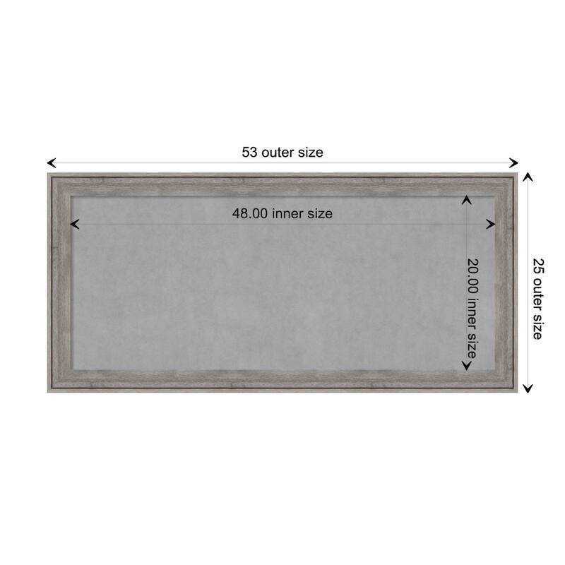 Amanti Art Regis Barnwood Grey Framed Magnetic Board - Board Size 48x20
