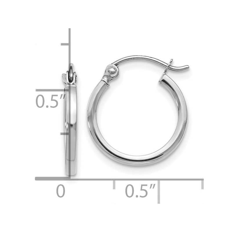 Curata 10k White Gold Polished Lightweight 66x1.5mm Classic Hoop Earrings