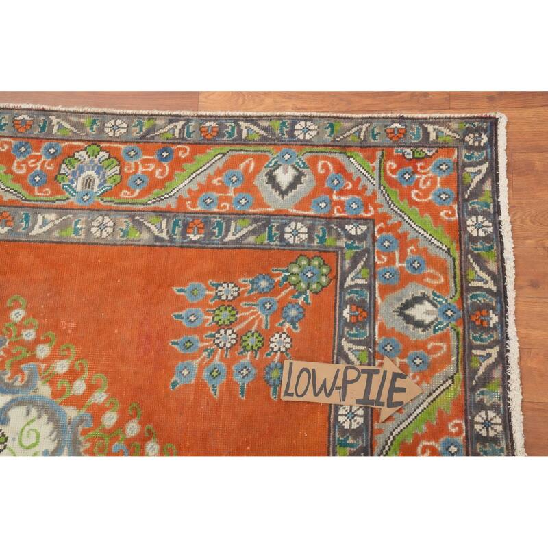 Hand Knotted Oriental 100% Wool Carpet Traditional Medallion Oranges & Rust Tabriz Area Rug - 6' 3'' X 4' 10''