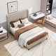preview thumbnail 3 of 6, Queen Upholstered Bed Frame with High Headboard and Wooden Slats No Box Spring Needed Easy Assembly
