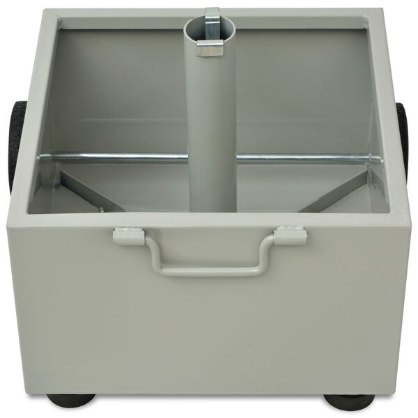 Vidaxl Patio Umbrella Base Planter Pot With Wheels Metal Parasol Stand White Talkingbread Co Il